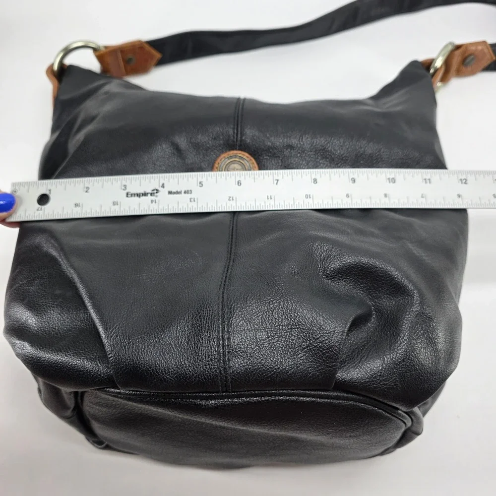Vintage Capezio Hobo Shoulder Bag Bucket Black Leather 90s Slouchy Tote Grunge